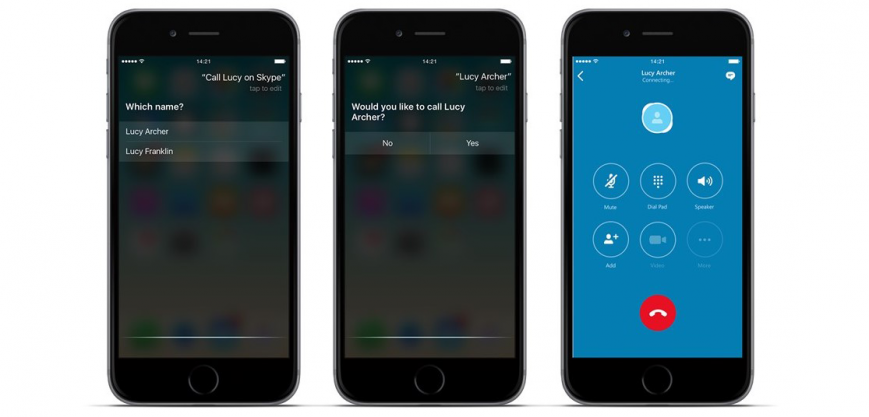 В Skype для iOS появилась поддержка Siri