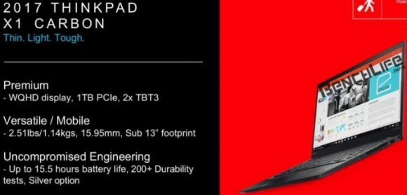 Lenovo ThinkPad X1 Carbon с Kaby Lake и Thunderbolt 3 готовится к дебюту на CES 2017