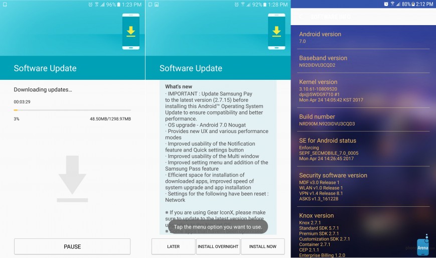 Samsung Galaxy Note 5 начал обновляться до Android 7.0 Nougat в Европе