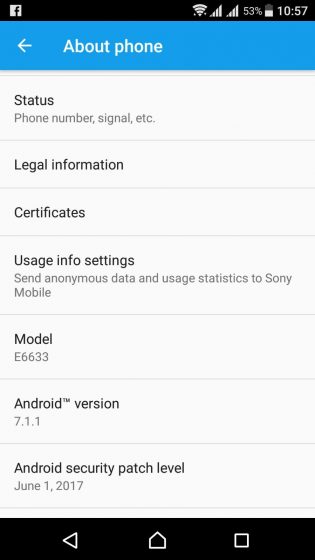 Sony Xperia Z5, Z4 Tablet и Z3 Plus начали обновляться до Android 7.1.1 Nougat
