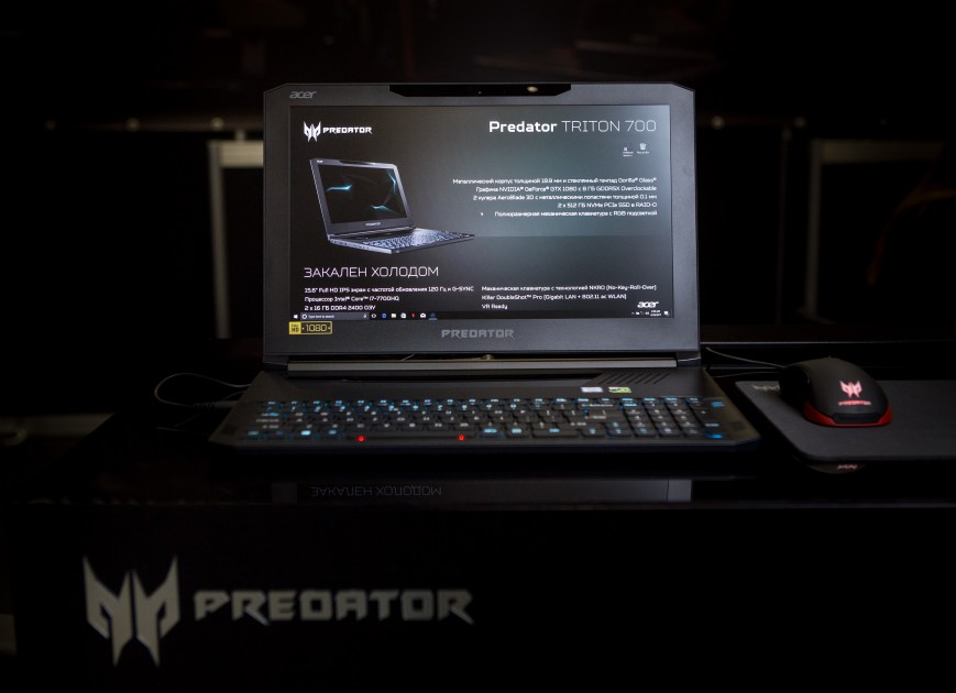 Объявлены российские цены на тонкий игровой ноутбук Acer Predator Triton 700