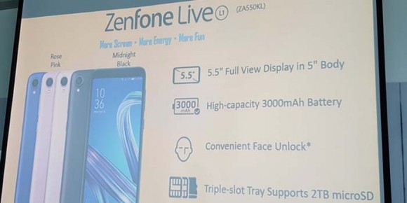 ASUS представила смартфон Zenfone Live L1 на базе Android Go