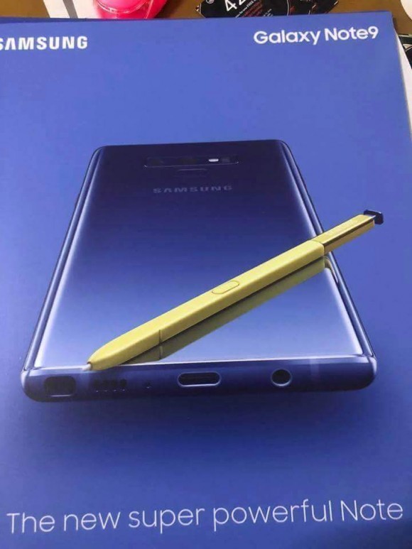 Постер показал настоящий Samsung Galaxy Note 9 с золотым стилусом