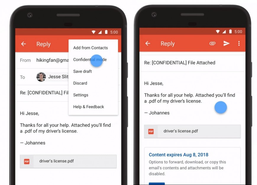 В Gmail для Android появился конфиденциальный режим
