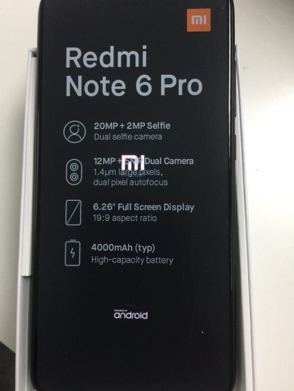 Рассекречен дизайн и характеристики Xiaomi Redmi Note 6 Pro