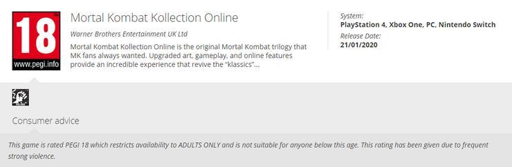 В сети появилась информация о первых трех частях Mortal Kombat с обновленной графикой