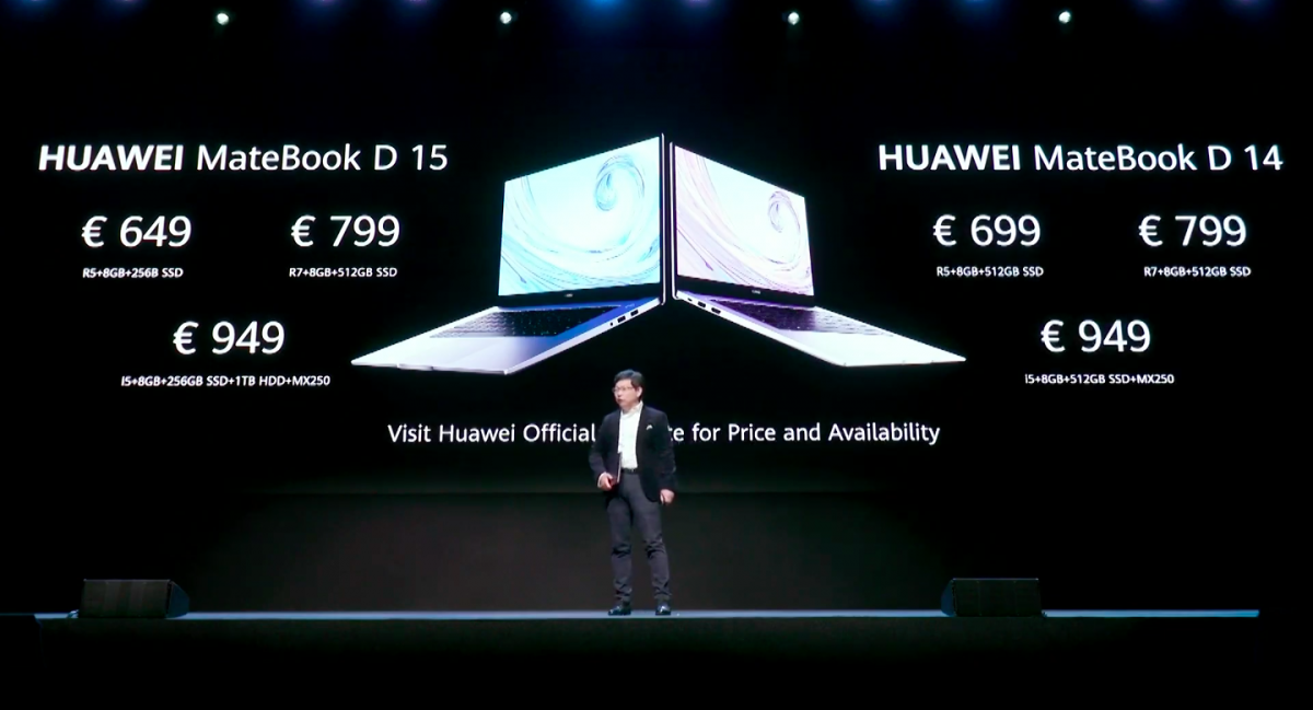 Huawei показала новые доступные ноутбуки MateBook D в двух размерах