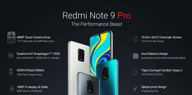 Xiaomi представила свой главный смартфон этой весны Redmi Note 9 Pro