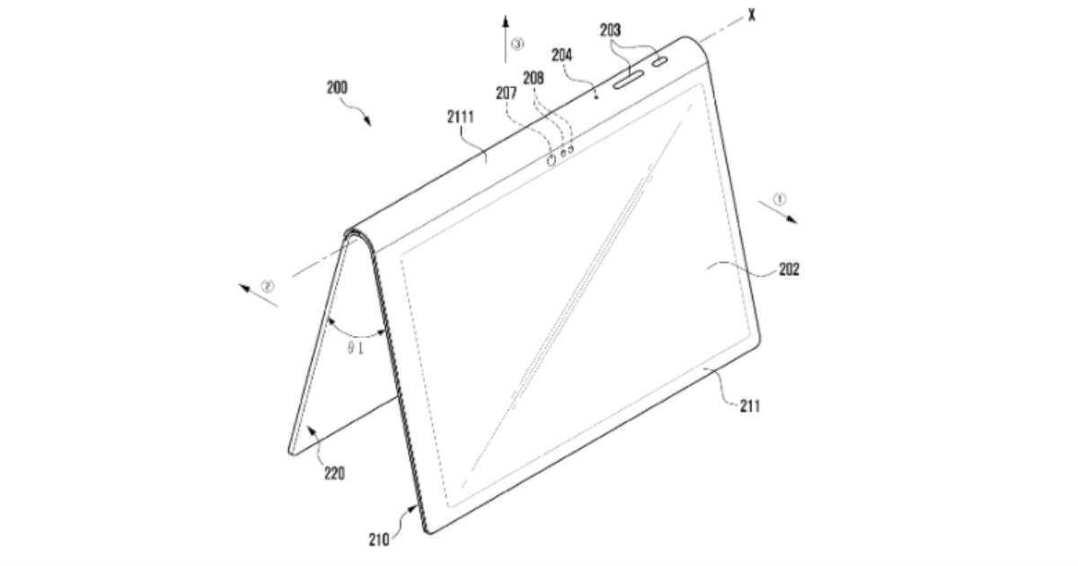 Samsung запатентовала планшет со встроенной подставкой