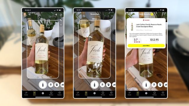 Snapchat научился распознавать вино и еду