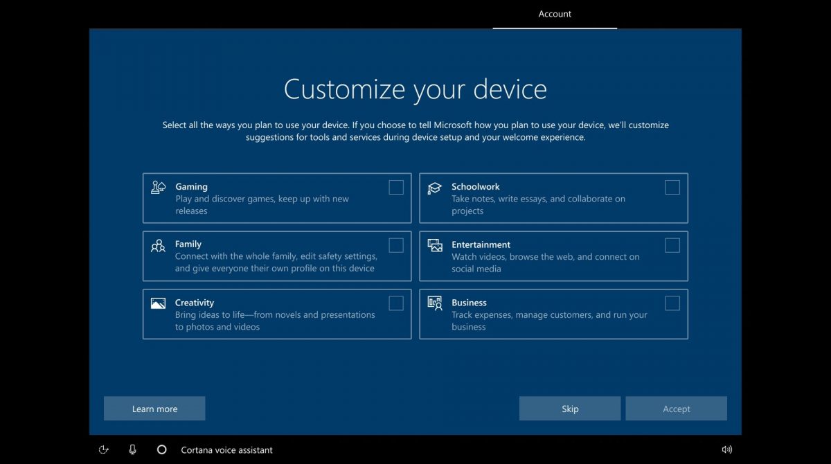 Windows 10 начнёт спрашивать, зачем пользователю компьютер