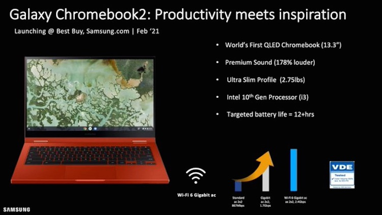 Samsung выпустит ноутбук с QLED-дисплеем и автономностью до 12 часов