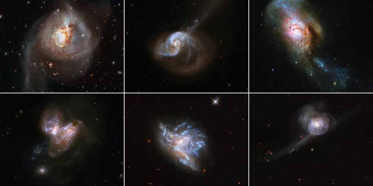 NASA показало снимки сталкивающихся галактик