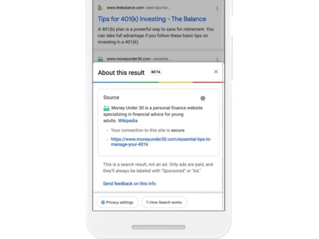 Google начал рассказывать пользователям подробности о сайтах ещё до перехода в них из поиска