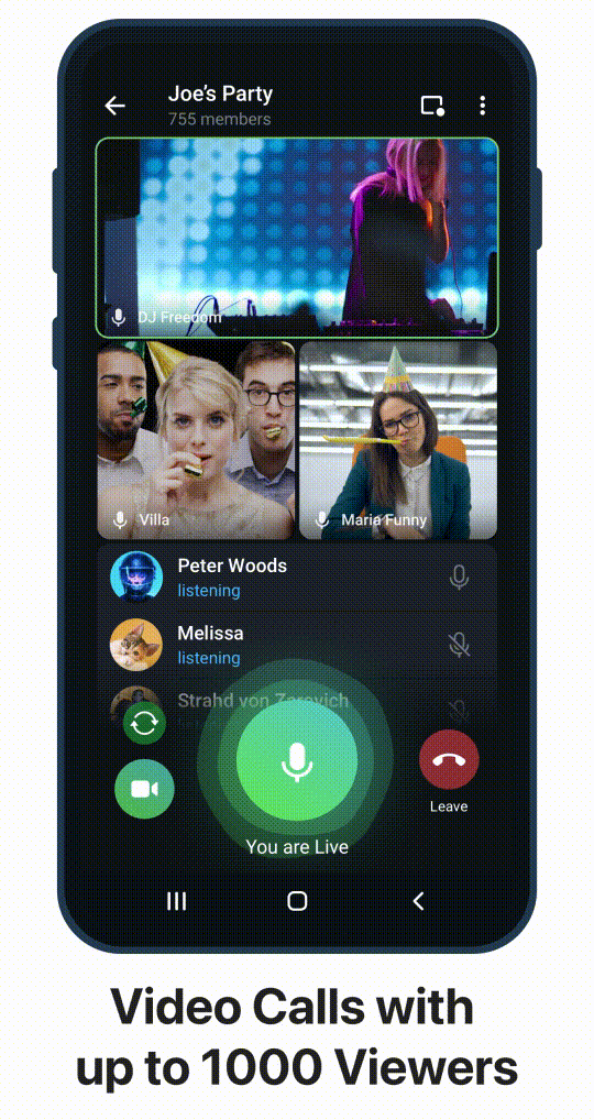 Свежее обновление Telegram добавило в мессенджер групповые видеозвонки на 1000 человек