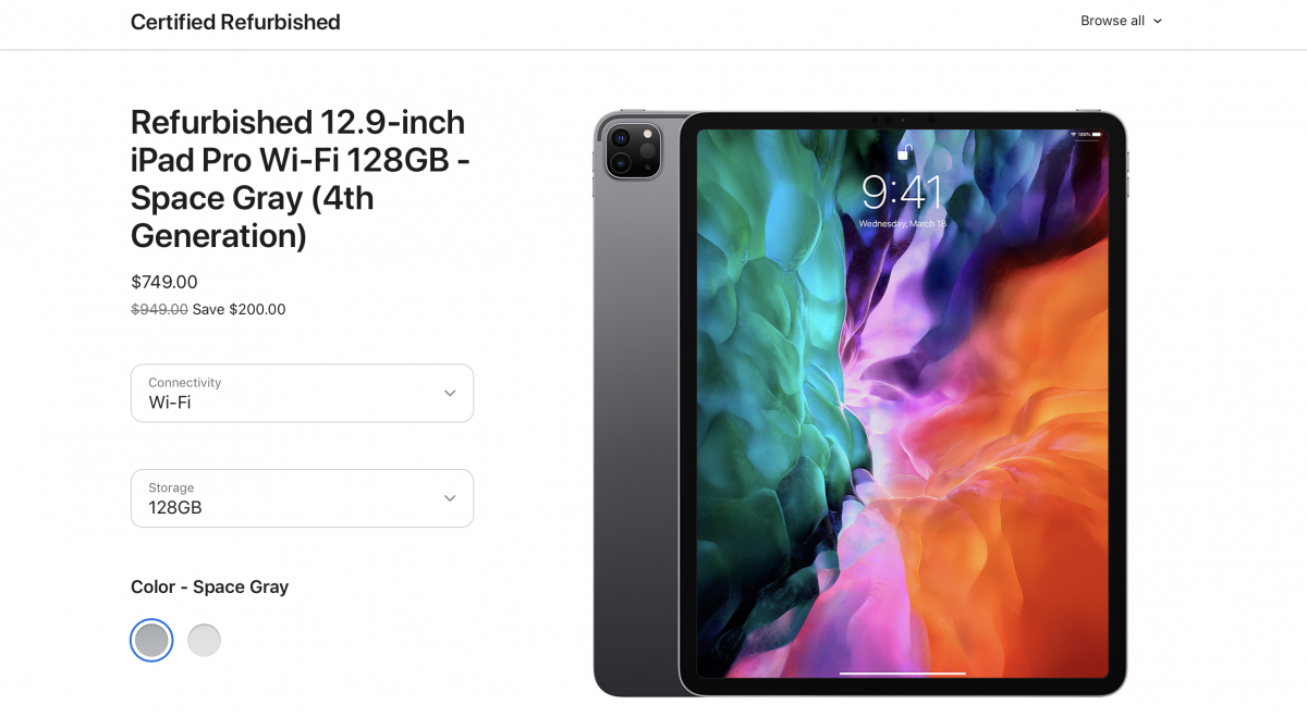 Apple начала продажи восстановленных iPad Pro на почти 15 тысяч рублей дешевле обычного