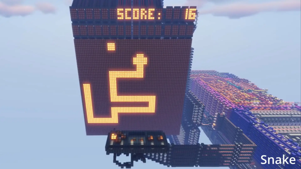 Внутри детской игры Minecraft создали полноценный 8-битный процессор для запуска «Тетриса» и «Змейки»