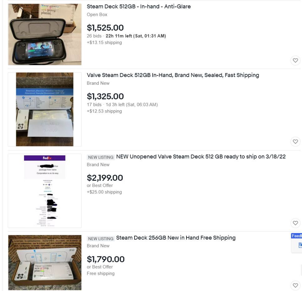 Перекупщики начали продавать портативную консоль Steam Deck по сильно завышенной цене