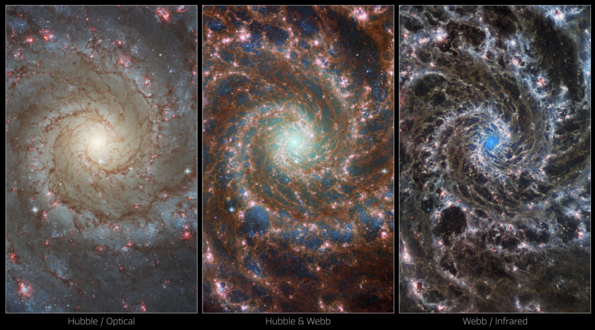 Телескоп “Джеймс Уэбб” запечатлел спиральные рукава Призрачной галактики